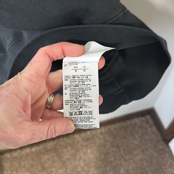 OFF-WHITE c/o Virgil Abloh "Main Label" Black Sweatshirt Men's Medium - Picture 8 of 16